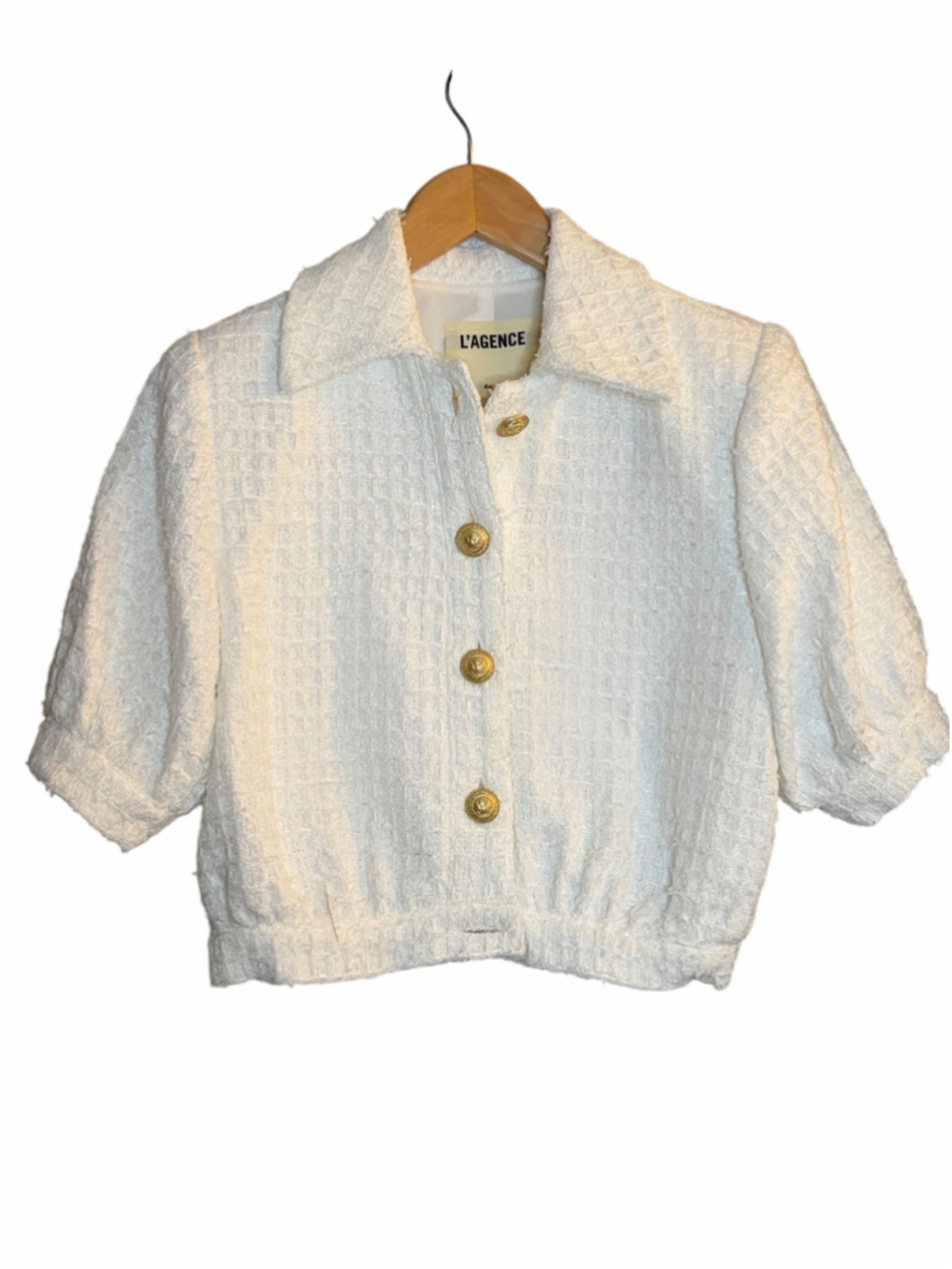 L'AGENCE White Cove Cropped Tweed Jacket NWT Size XS- Small - Picture 3 of 9
